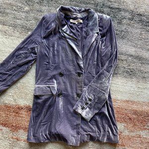 Free People Velvet Blazer in Silver Lilac